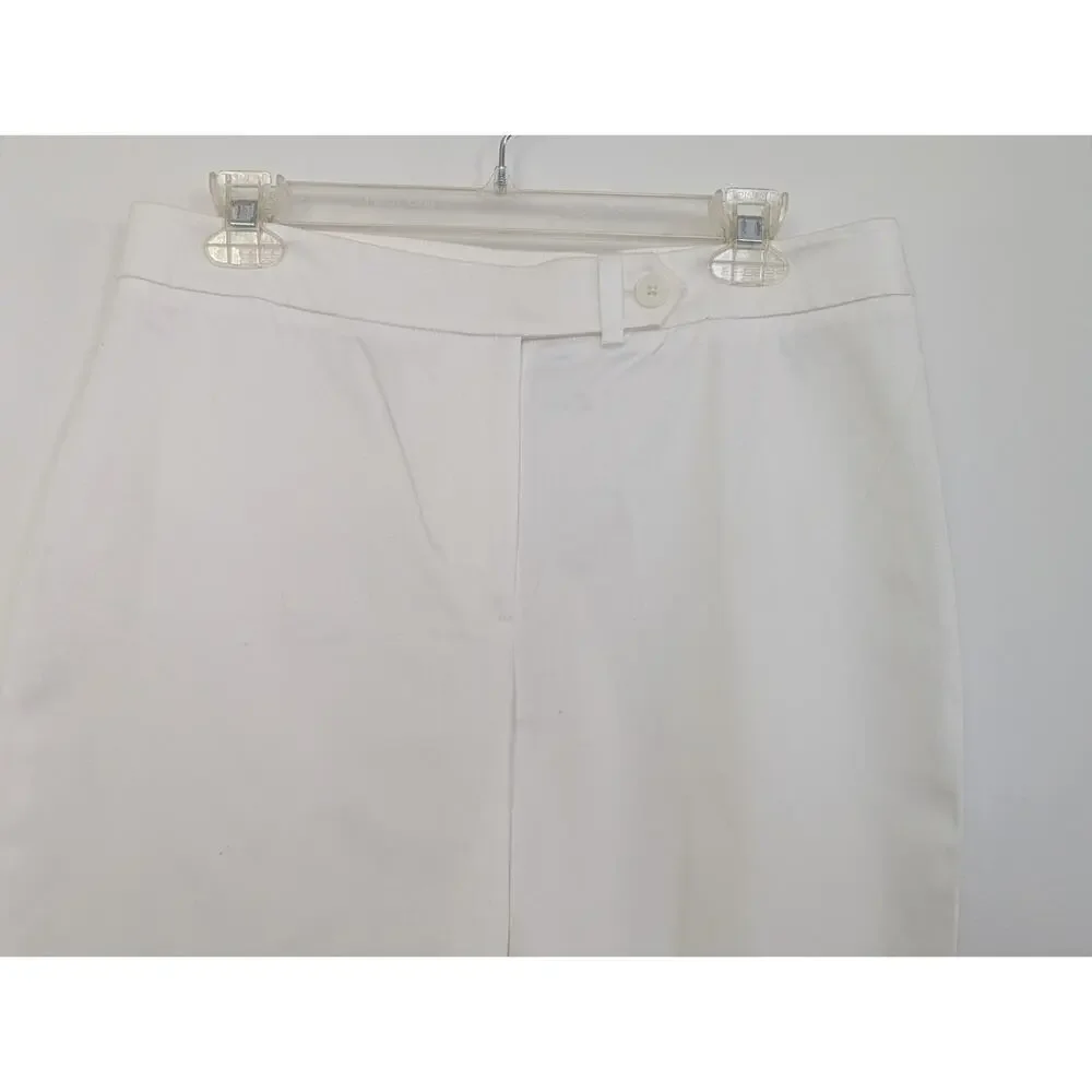 Jones New York Signature 8 White Wide Leg Cropped Pant Casual Chic NWT